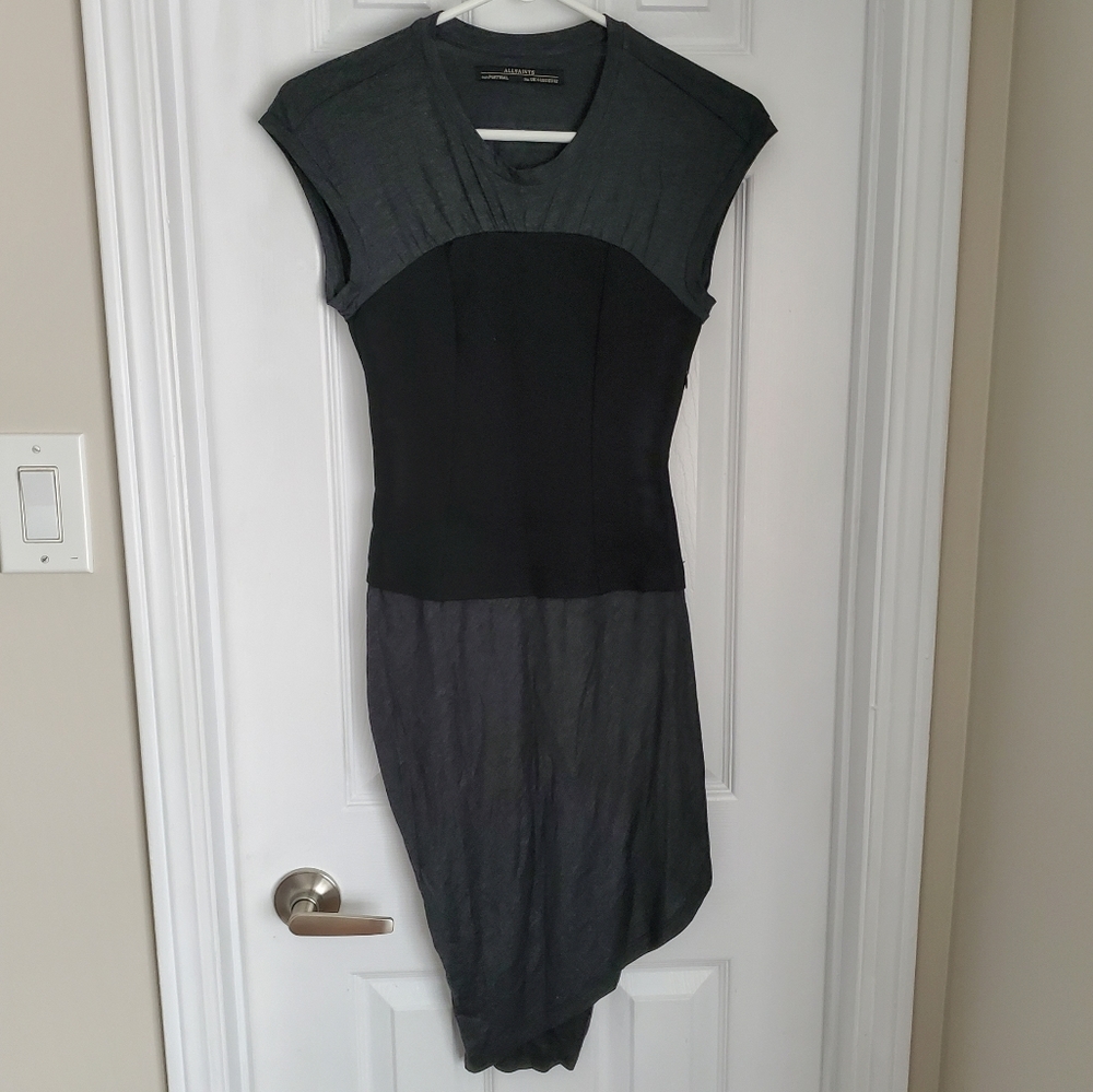 All Saints EUC Jersey T-Shirt Dress with Corset
